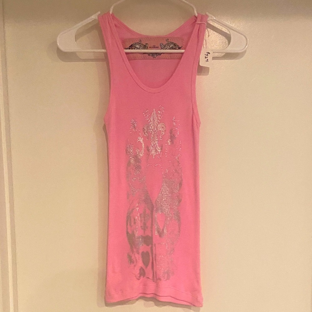 NEW Pink Tank Top with Silver Design